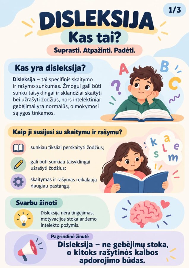 Spalis – disleksijos pažinimo mėnuo